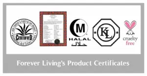 FOREVER LIVING PRODUKTŲ SERTIFIKATAI