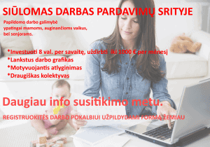 darbas su pardavimas