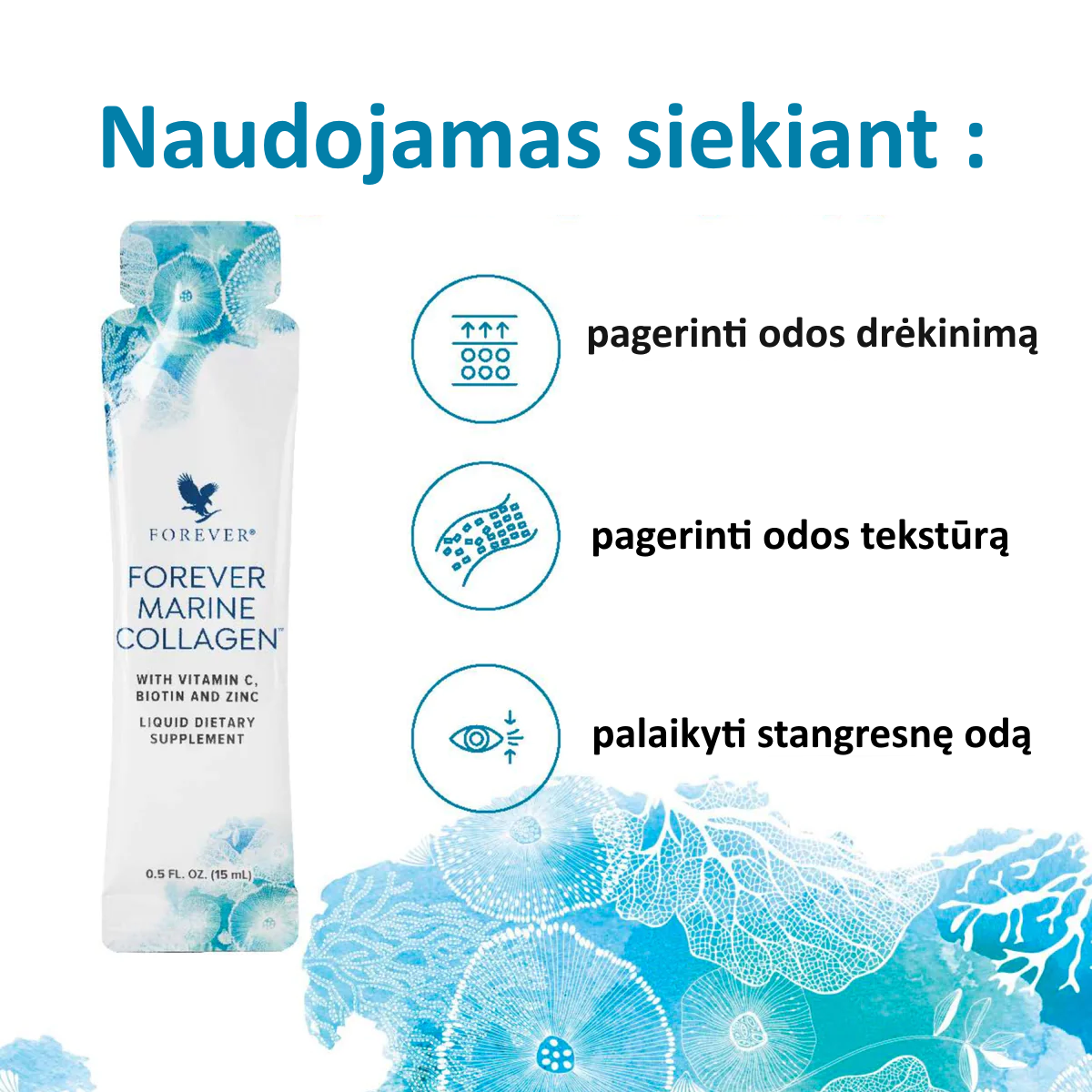Forever Marine Collagen. Forever Jūrinis kolagenas